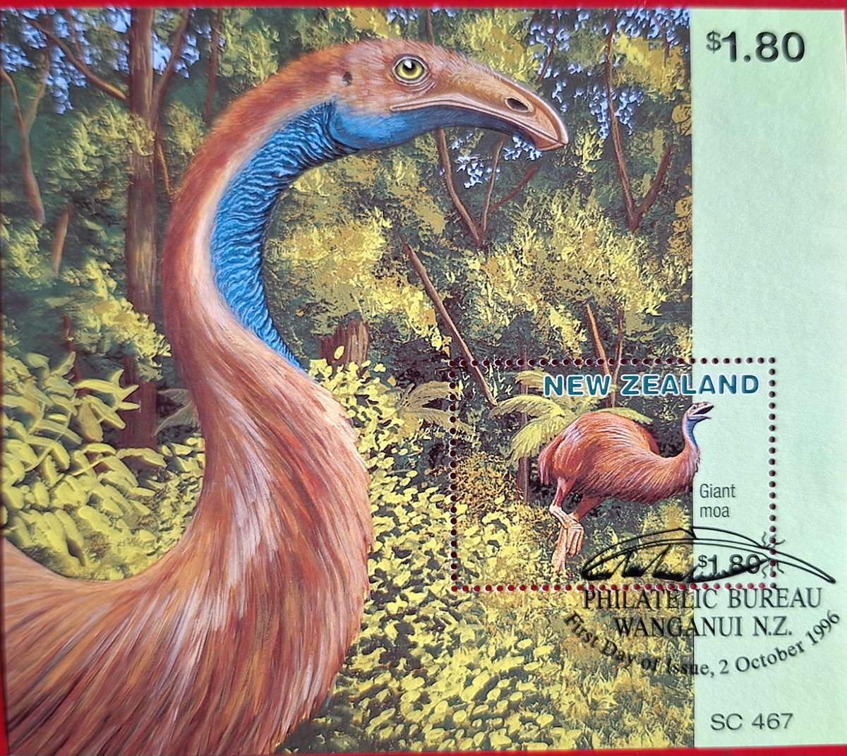 New Zealand 1996 NZ Extinct Birds Cancelled Miniature Sheet