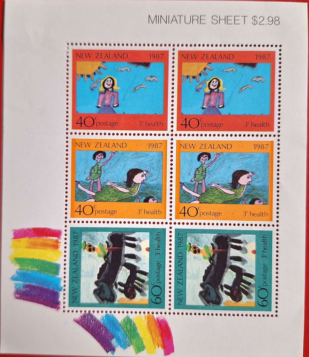 New Zealand 1987 Health Issue Unused Hinged Miniature Sheet