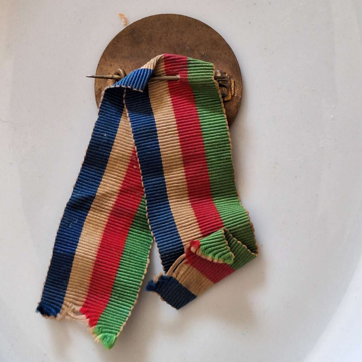 Z.A.R. Metal and Enamel Coat of Arms Brooch Pin with Ribbon