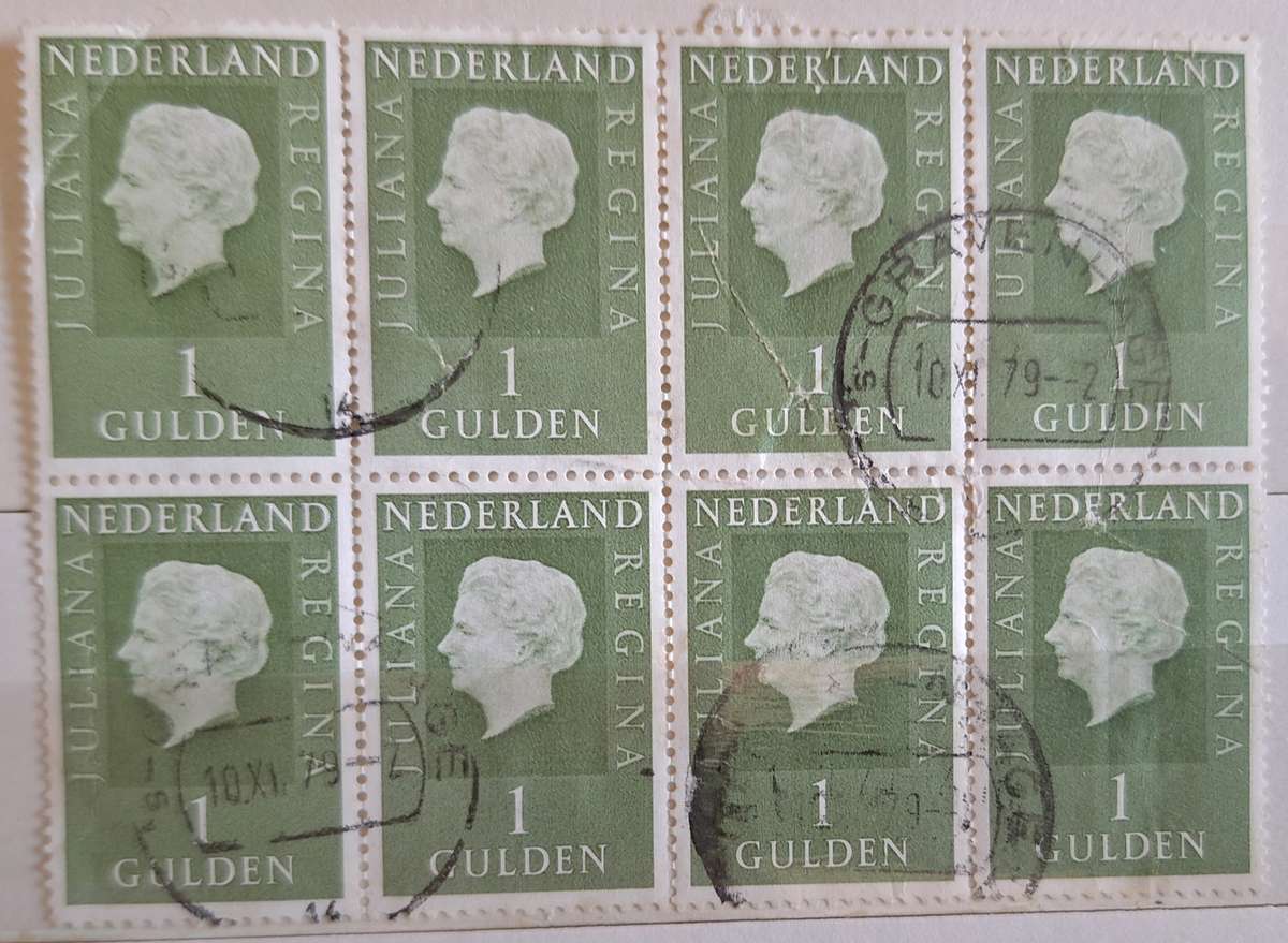 Netherland 1969 Queen Juliana Block of 8 Used stamps
