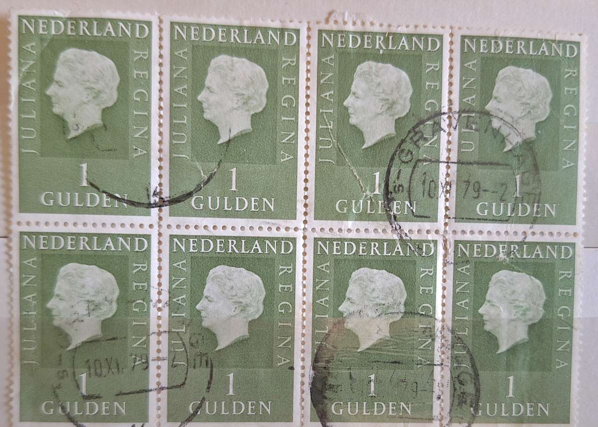 Netherland 1969 Queen Juliana Block of 8 Used stamps