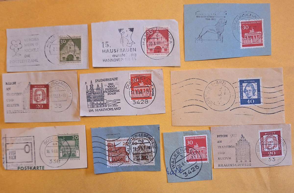Germany Mixed Lot of 10 Postmarks