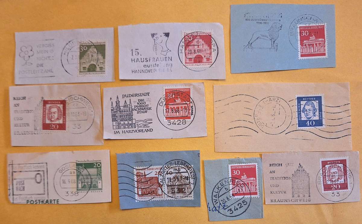 Germany Mixed Lot of 10 Postmarks