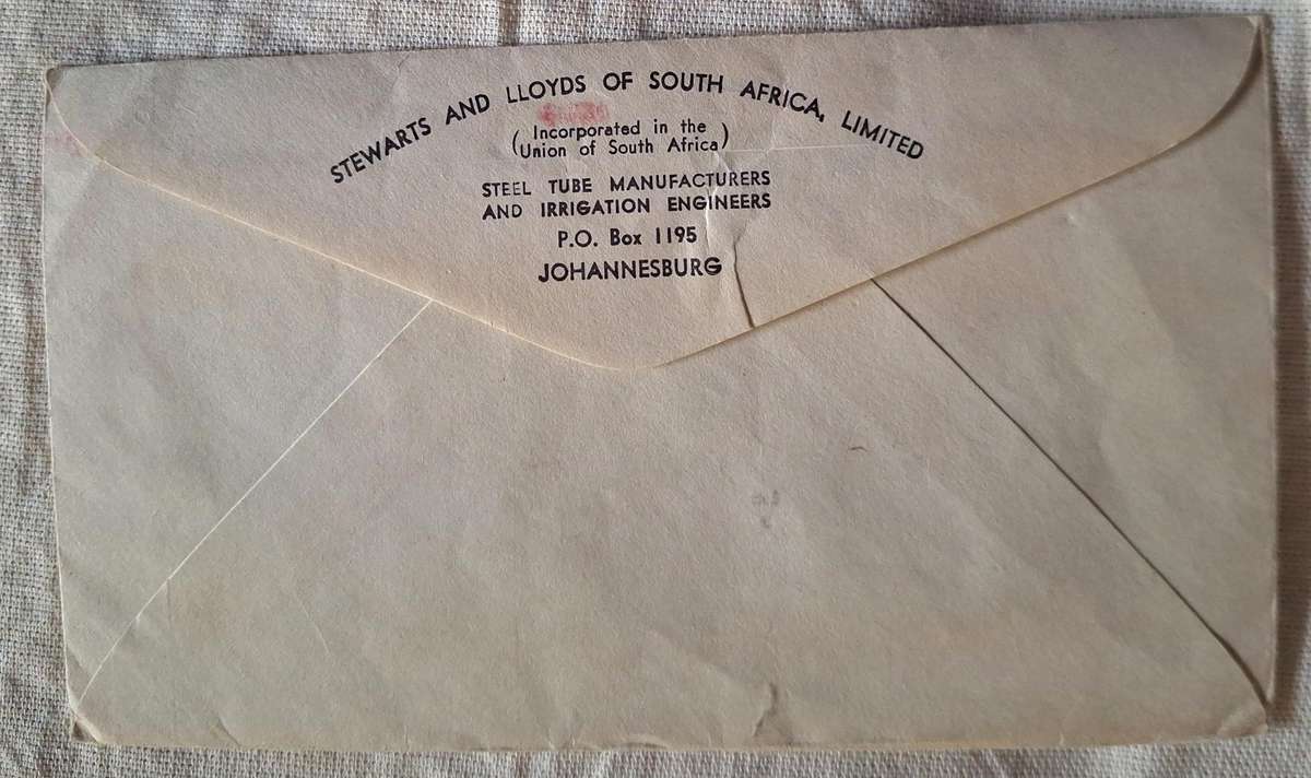 Stuart and Lloyds Used Window Envelope Postmark Johannesburg 1961