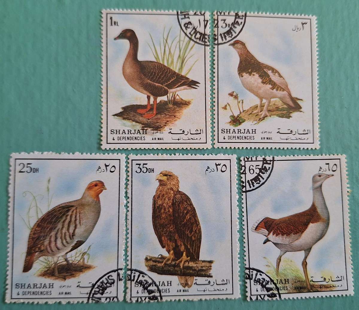 Sharjah 1972 Birds 5 Cancelled stamps