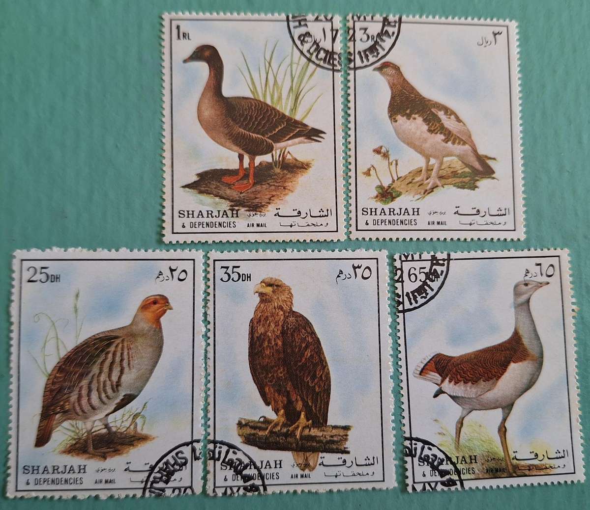 Sharjah 1972 Birds 5 Cancelled stamps