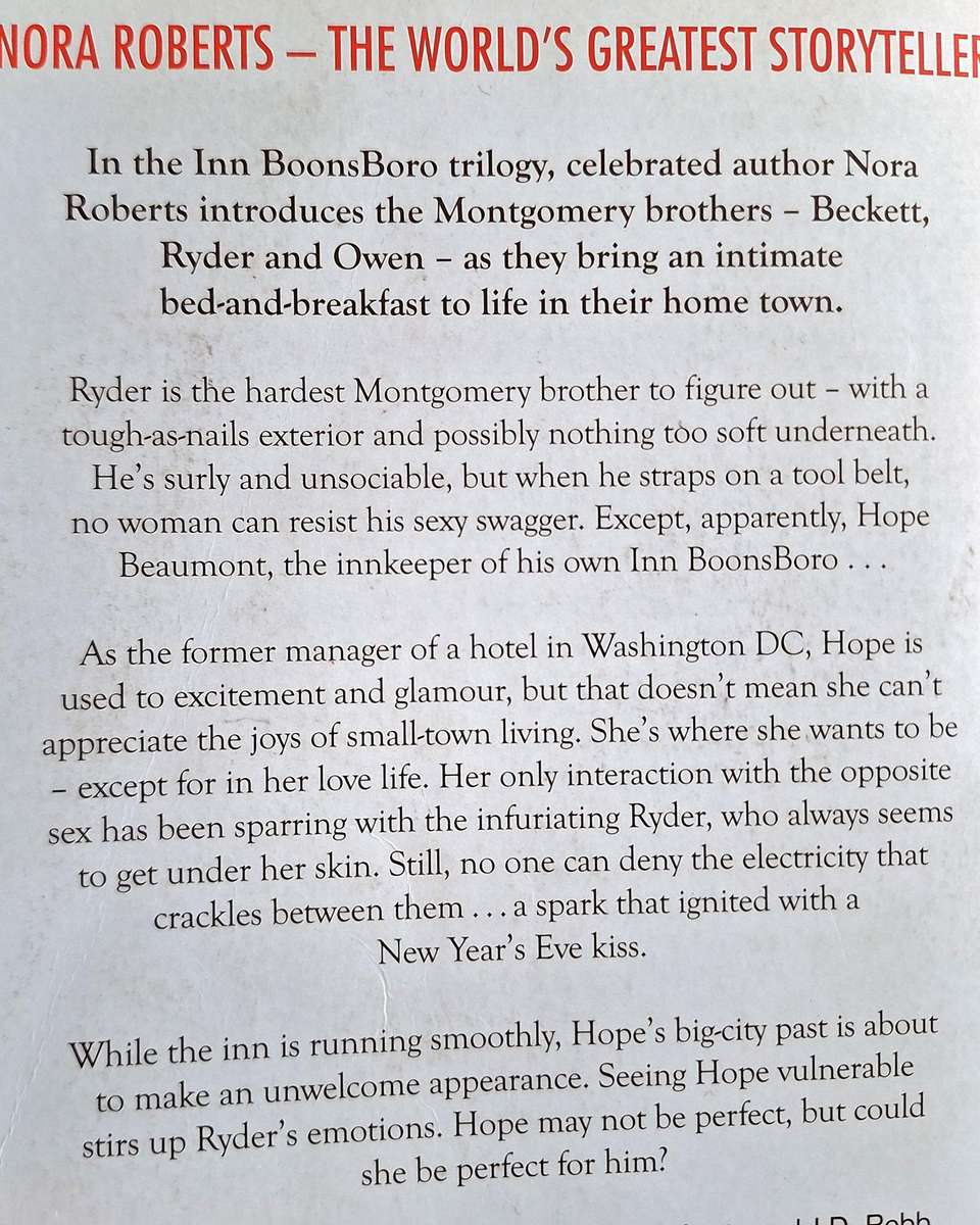 The Perfect Hope by Nora Roberts Book Three of the Inn BoonsBoro Trilogy Paperback