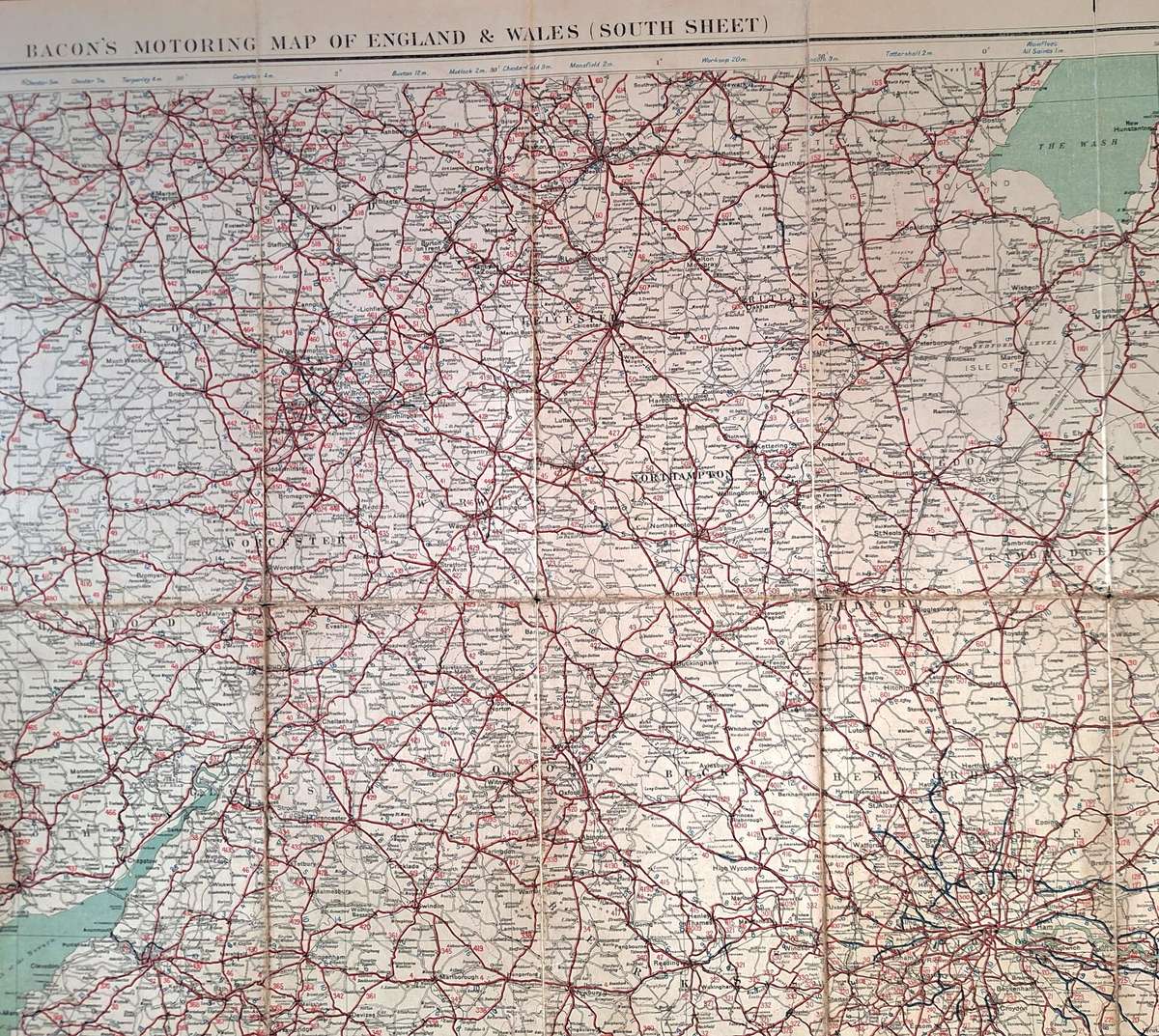 Bacon's Motor Road Map England & Wales Two Maps in One (Reversible)