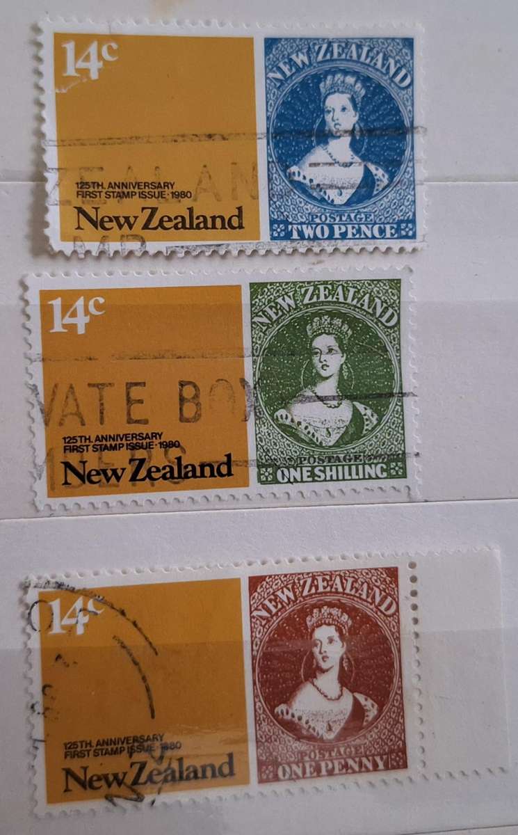 New Zealand 1980 125th Anniversary First stamp Issue 3 Used stamps