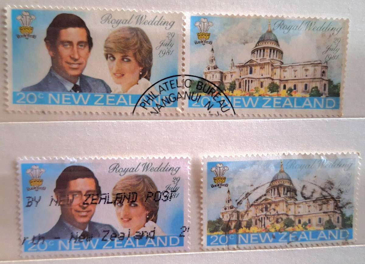 New Zealand 1981 Royal Wedding Pair of Used stamps and Set of 2 Used stamps