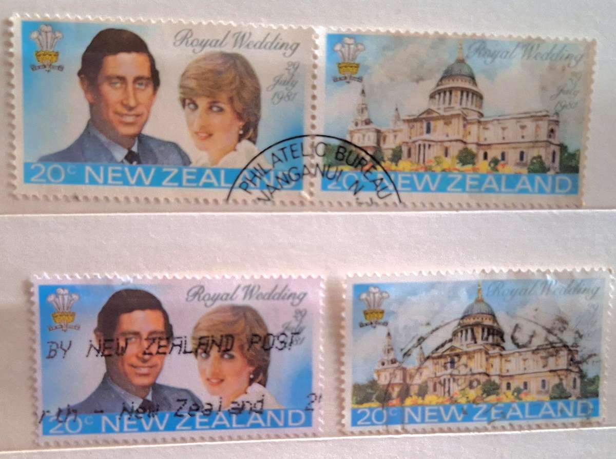 New Zealand 1981 Royal Wedding Pair of Used stamps and Set of 2 Used stamps