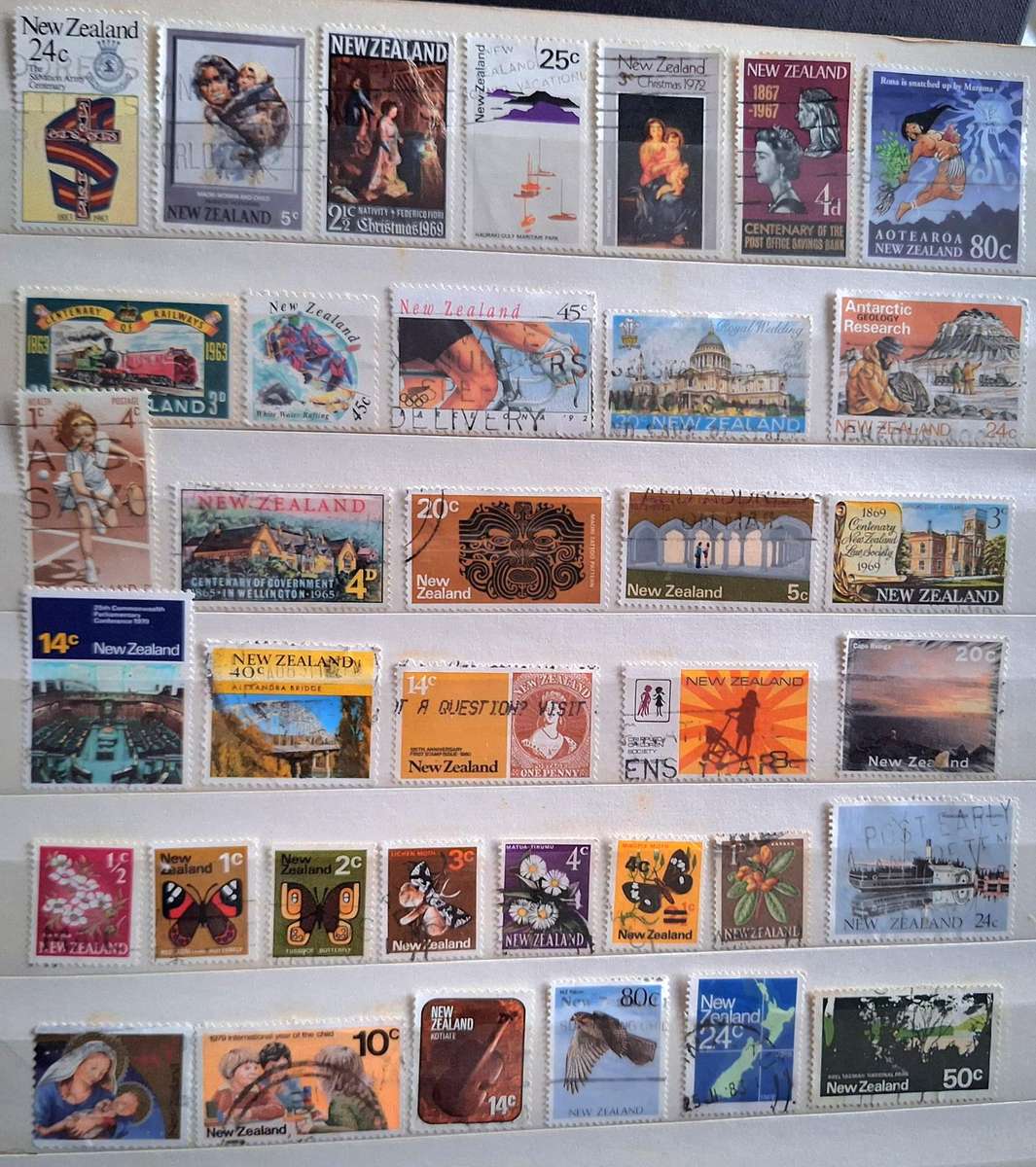 New Zealand Mixed Lot of 36 Used stamps