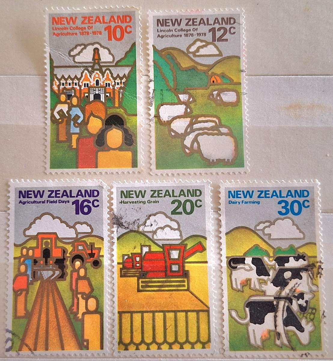 New Zealand 1978 Agriculture 5 Used stamps from Set of 6