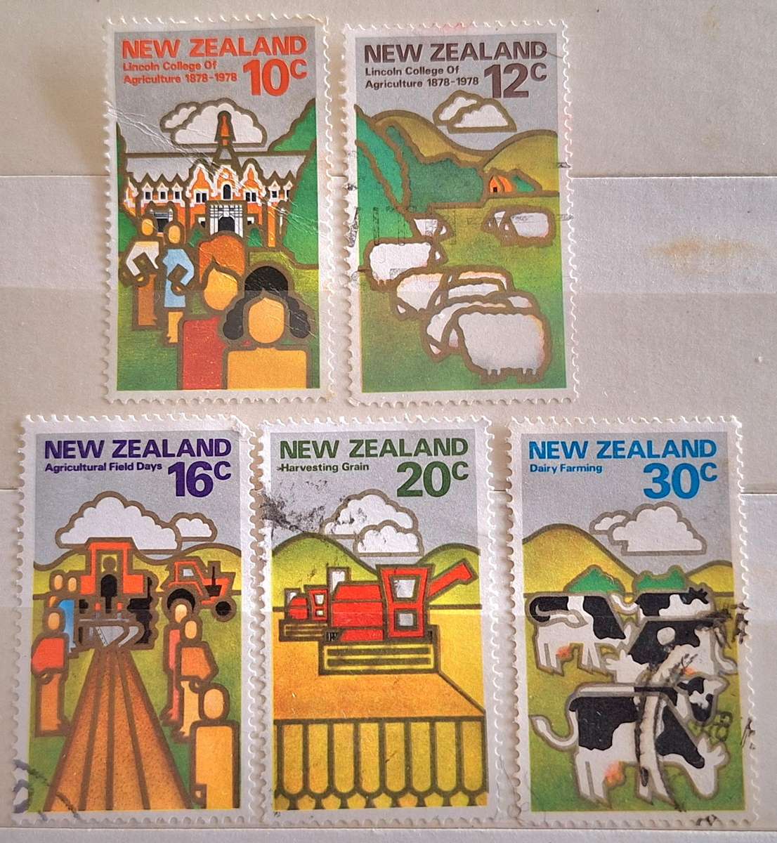 New Zealand 1978 Agriculture 5 Used stamps from Set of 6