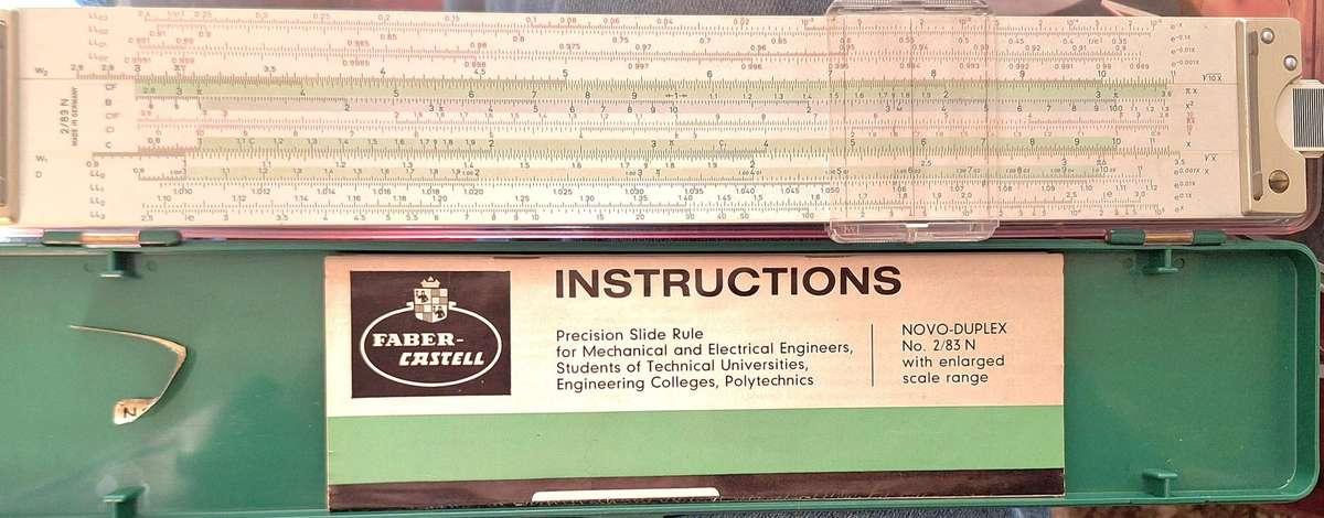 Faber-Castell 2/83N Novo-Duplex Slide Rule with instruction manual (English) in original box