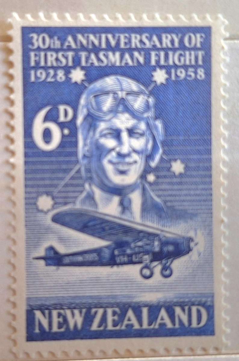 New Zealand 1958 Kingsford-Smith 1 Unused Hinged stamp