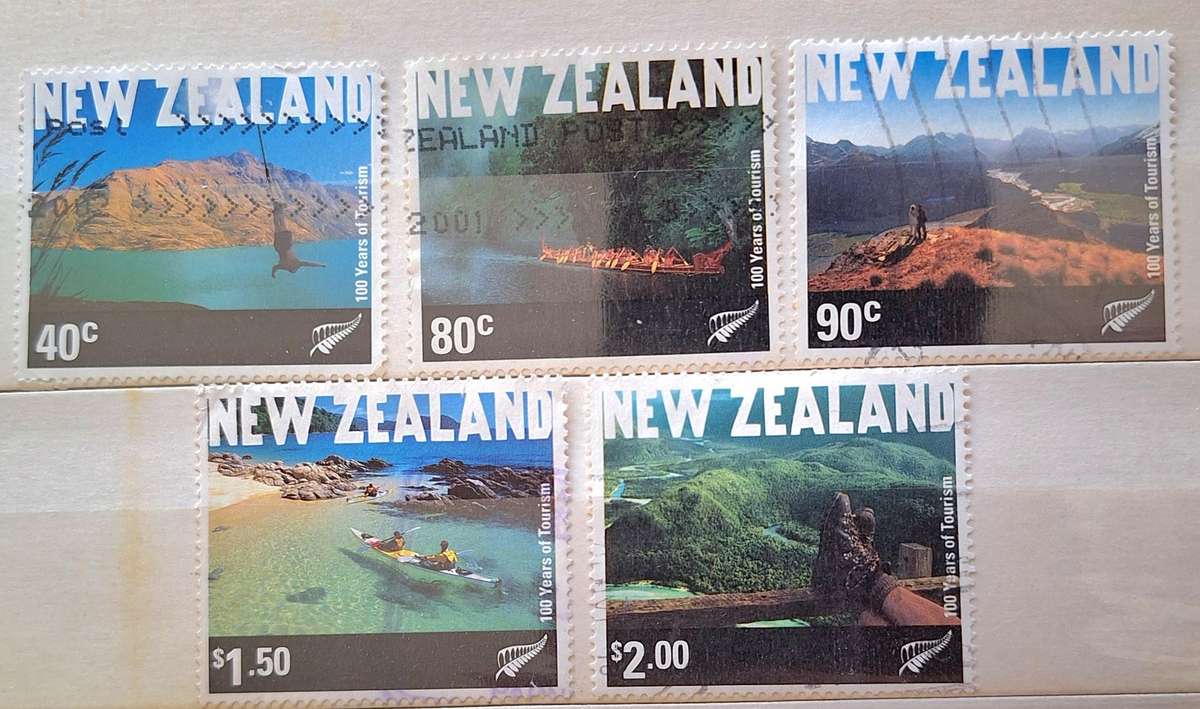 Nee Zealand 2001 Tourism 5 Used stamps from set of 6