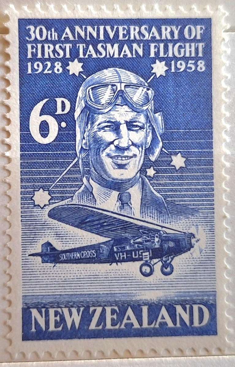 New Zealand 1958 Kingsford-Smith 1 Unused Hinged stamp