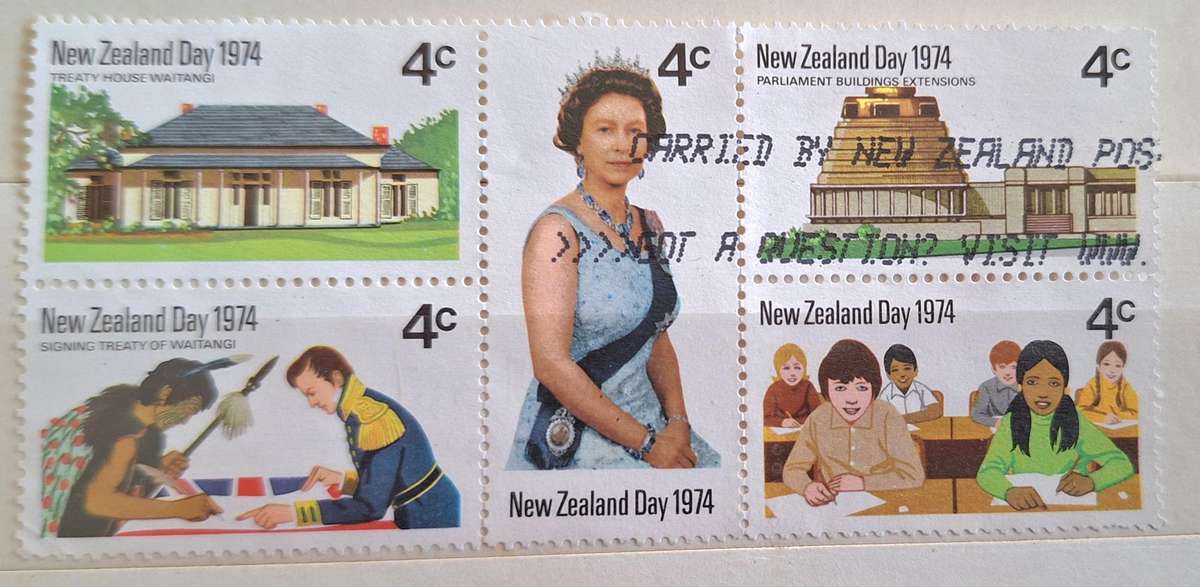 New Zealand 1974 New Zealand Day Block of 5 Used stamps