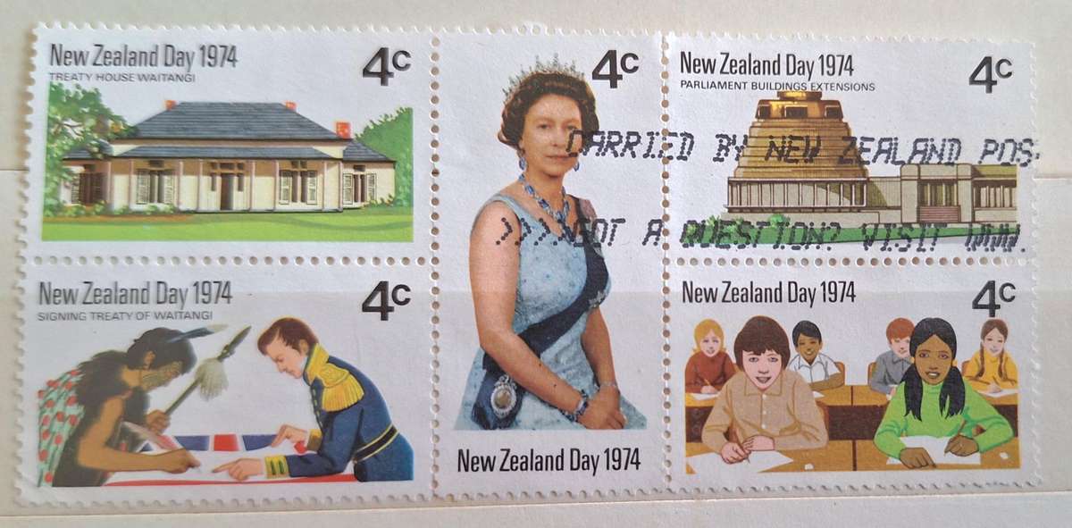 New Zealand 1974 New Zealand Day Block of 5 Used stamps