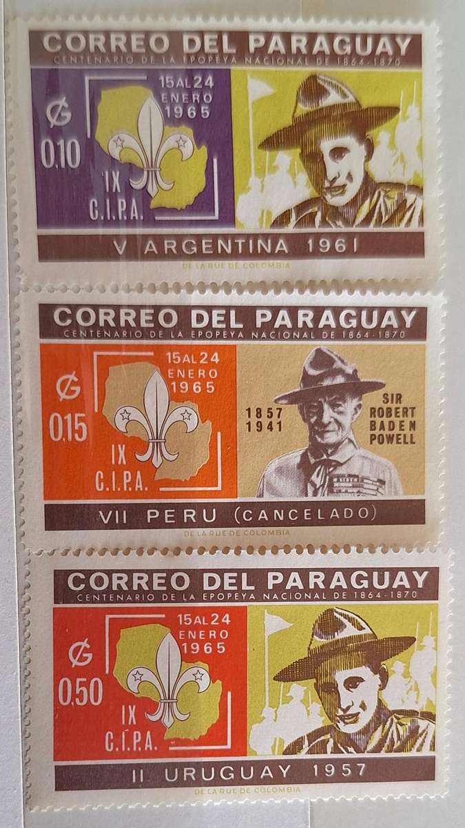 Paraguay 1965 Boy Scout Jamboree 3 Unused Hinged stamps