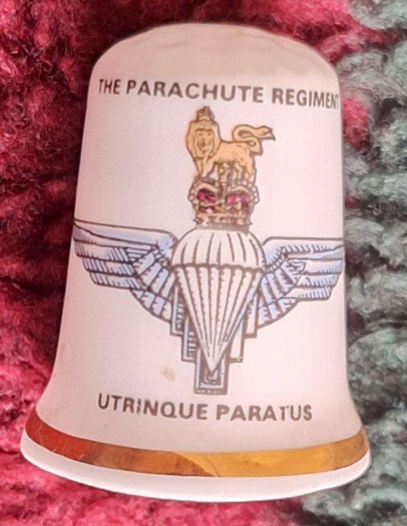 Thimble Bone China England: Airborne Museum Hartenstein Oosterbeek The Parachute Regiment