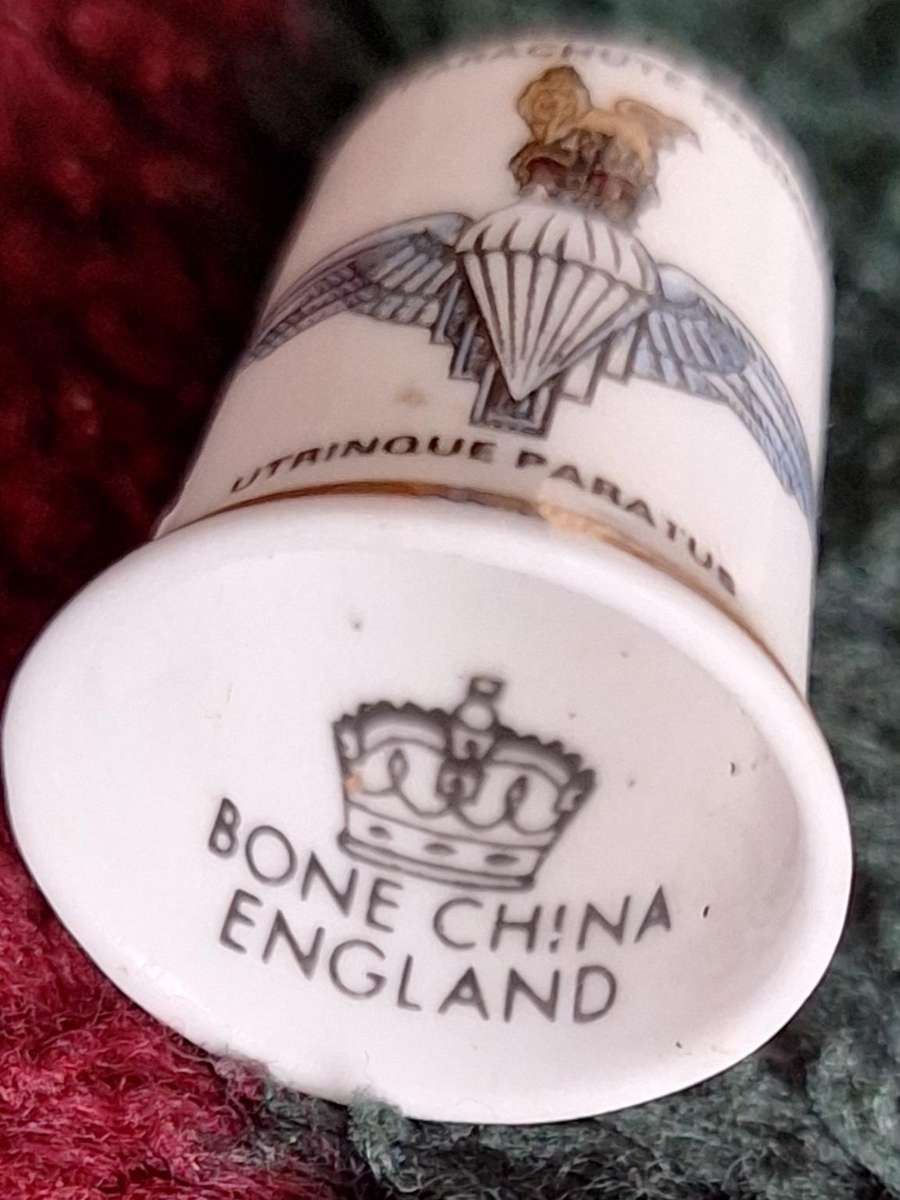 Thimble Bone China England: Airborne Museum Hartenstein Oosterbeek The Parachute Regiment
