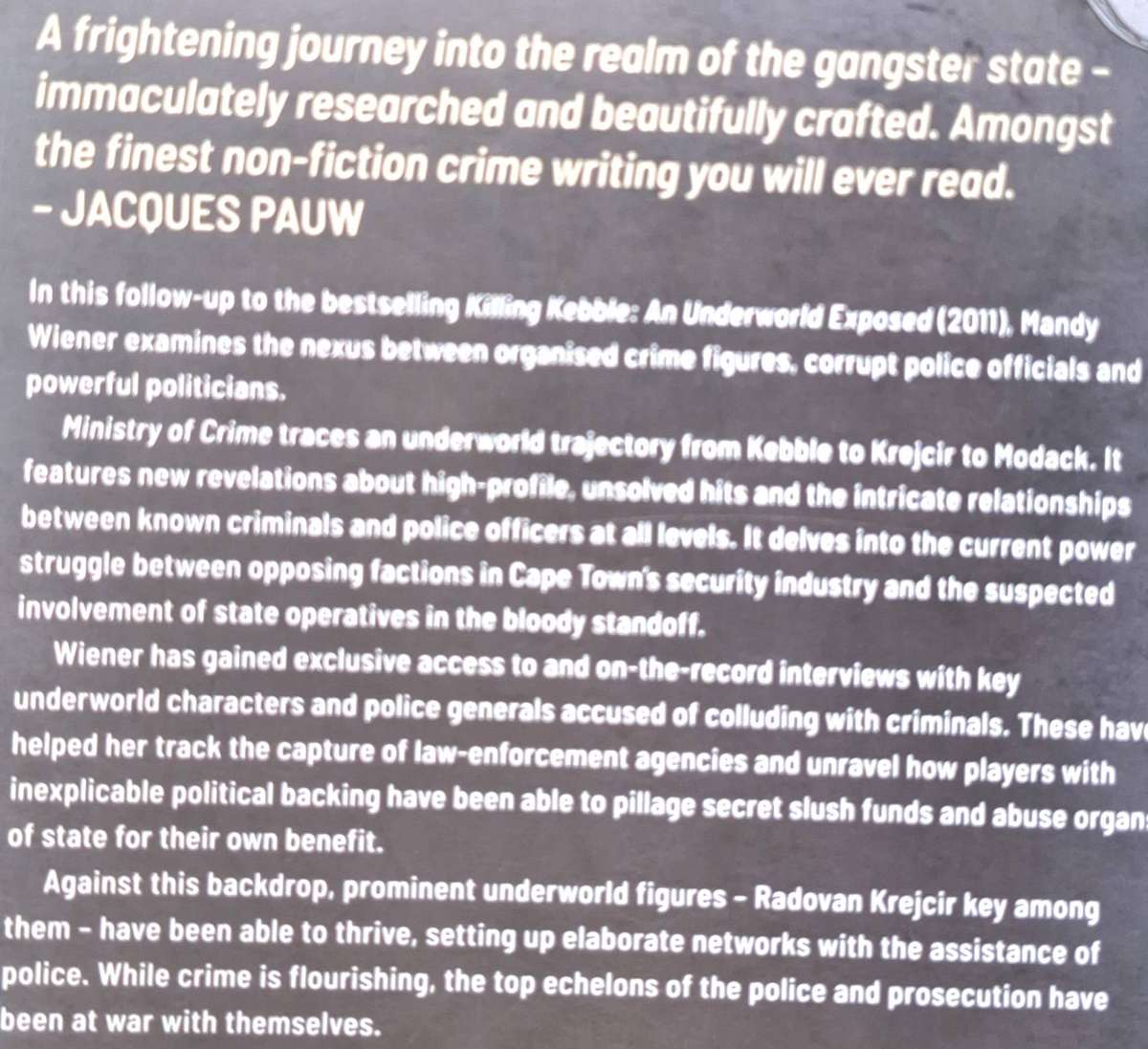 Ministry of Crime: An Underworld Explored by Mandy Wiener Paperback