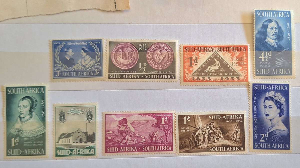 Union of South Africa Mixed Lot of 9 Unused Hinged stamps
