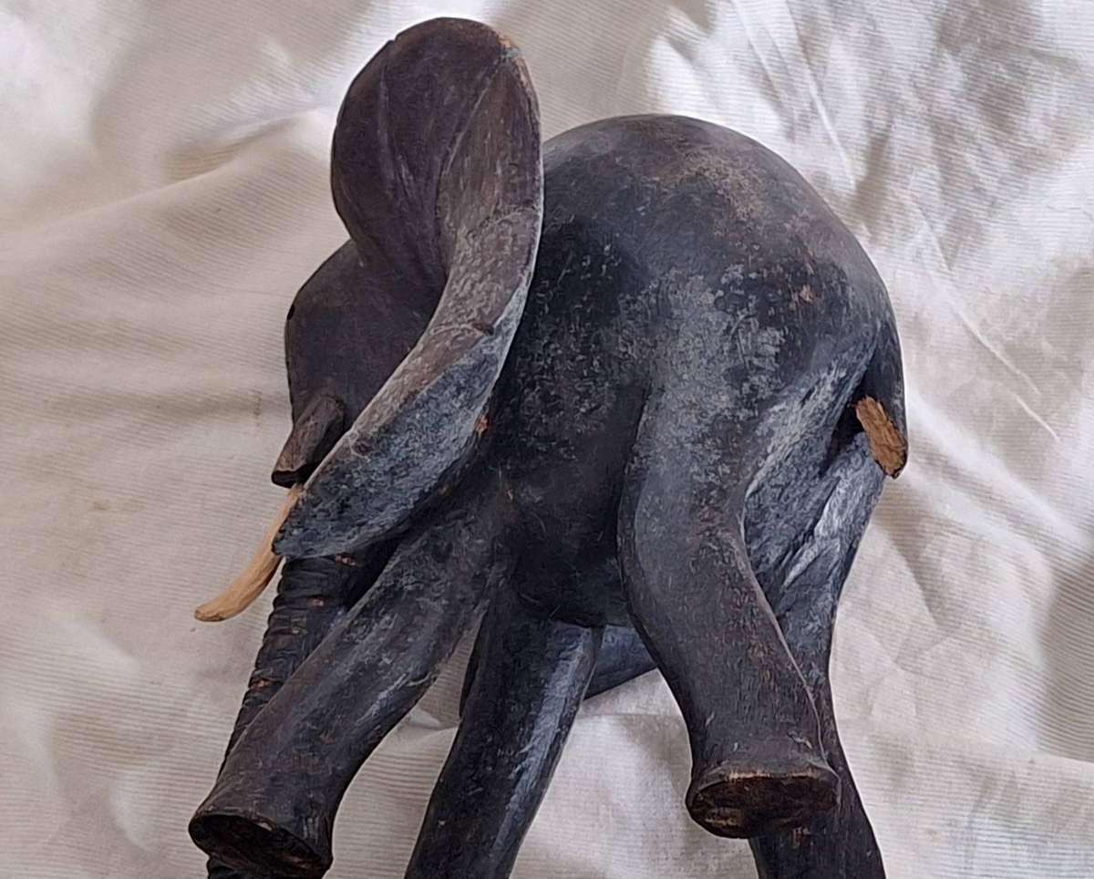 Large Wooden Carved Elephant