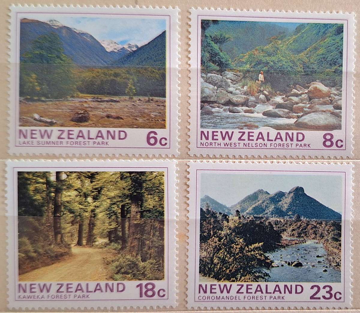 New Zealand 1975 Forest Parks Set of 4 Mint stamps