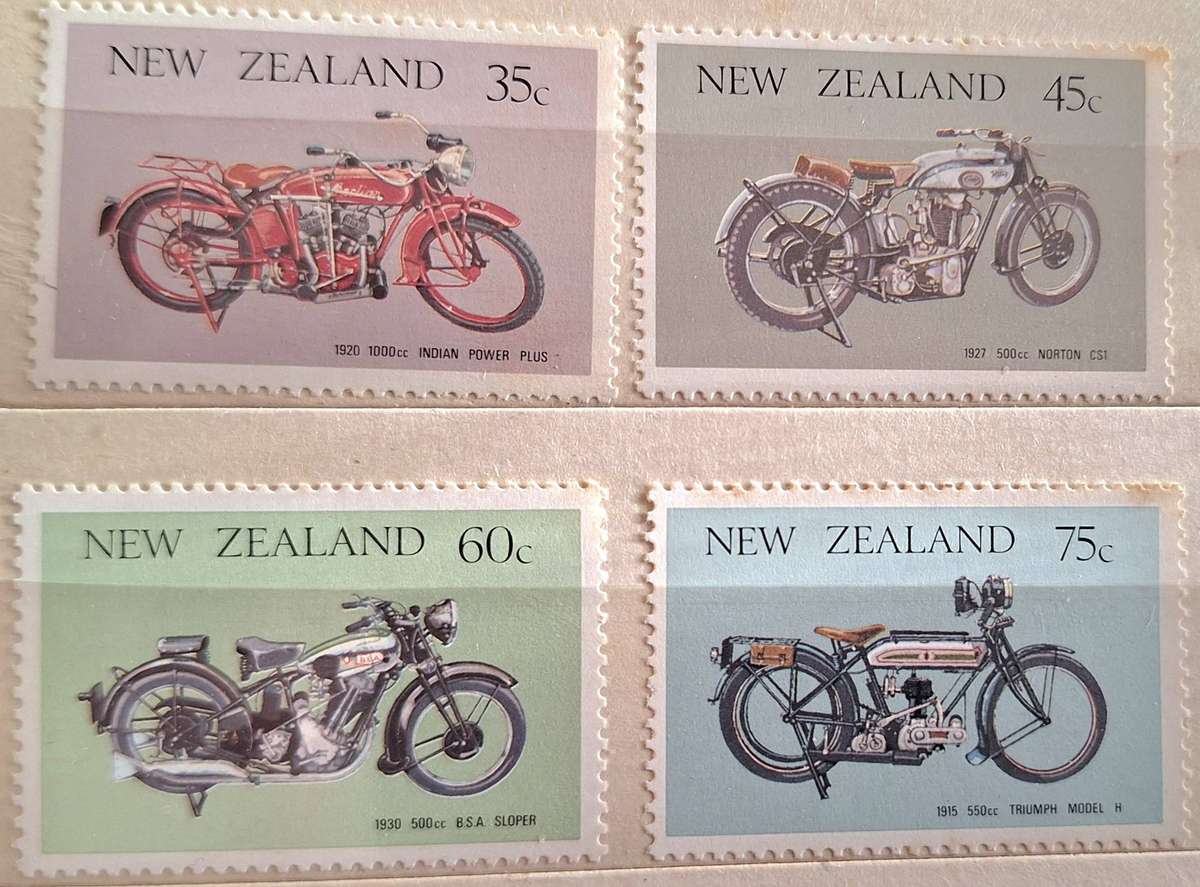 New Zealand 1986 Vintage Motorcycles Set of 4 Mint stamps