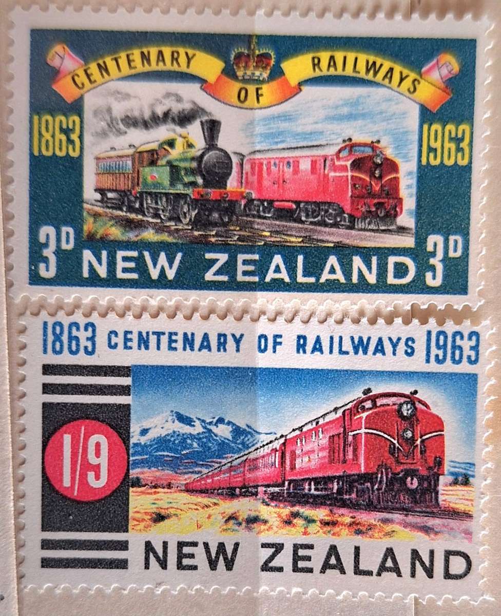 New Zealand 1963 Railway Centenary Set of 2 Mint stamps