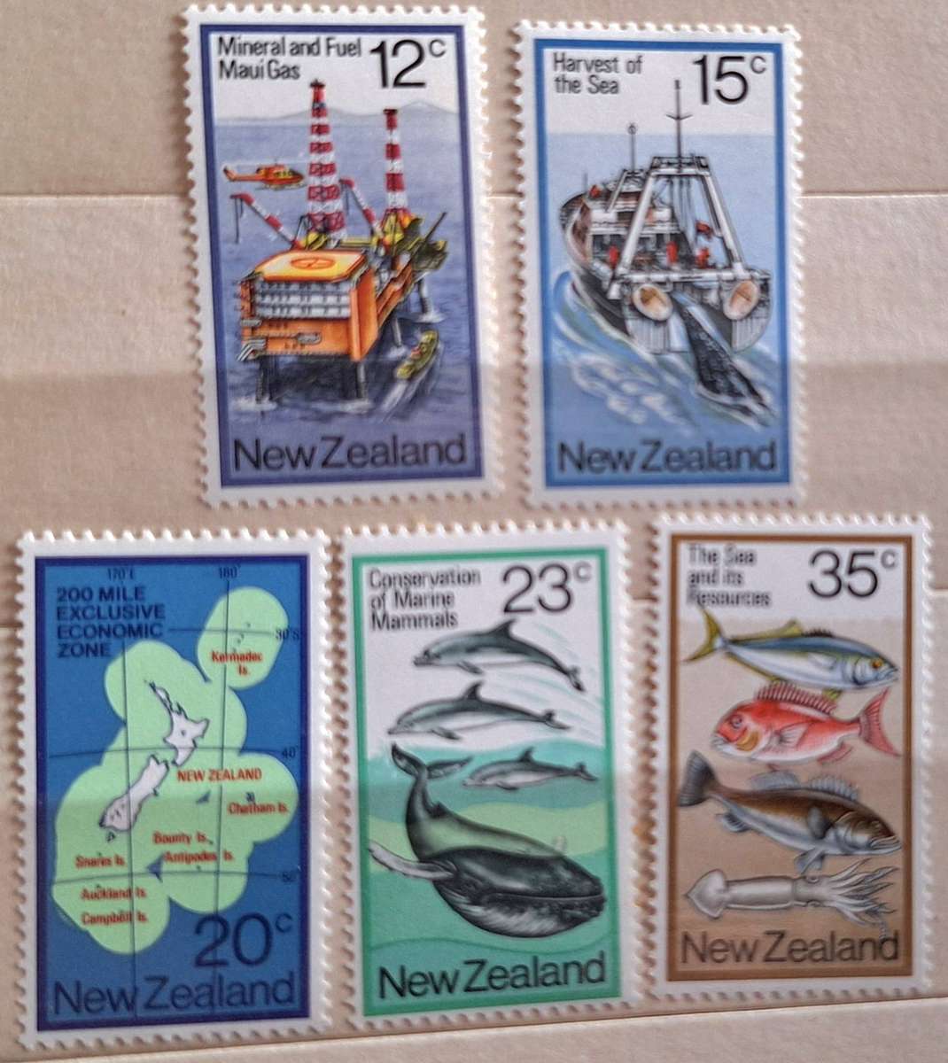 New Zealand 1978 Sea Resources Set of 5 Mint stamps