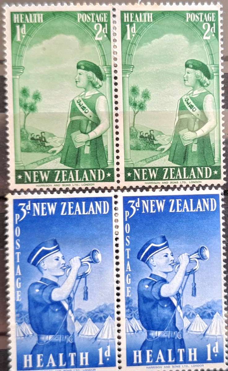 New Zealand 1958 Health Issue Set of 2 Unused Hinged stamps in Pairs