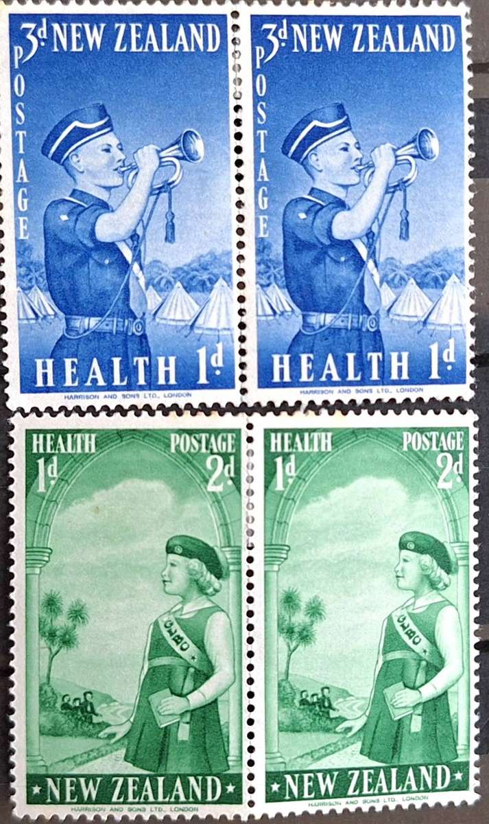 New Zealand 1958 Health Issue Set of 2 Unused Hinged stamps in Pairs