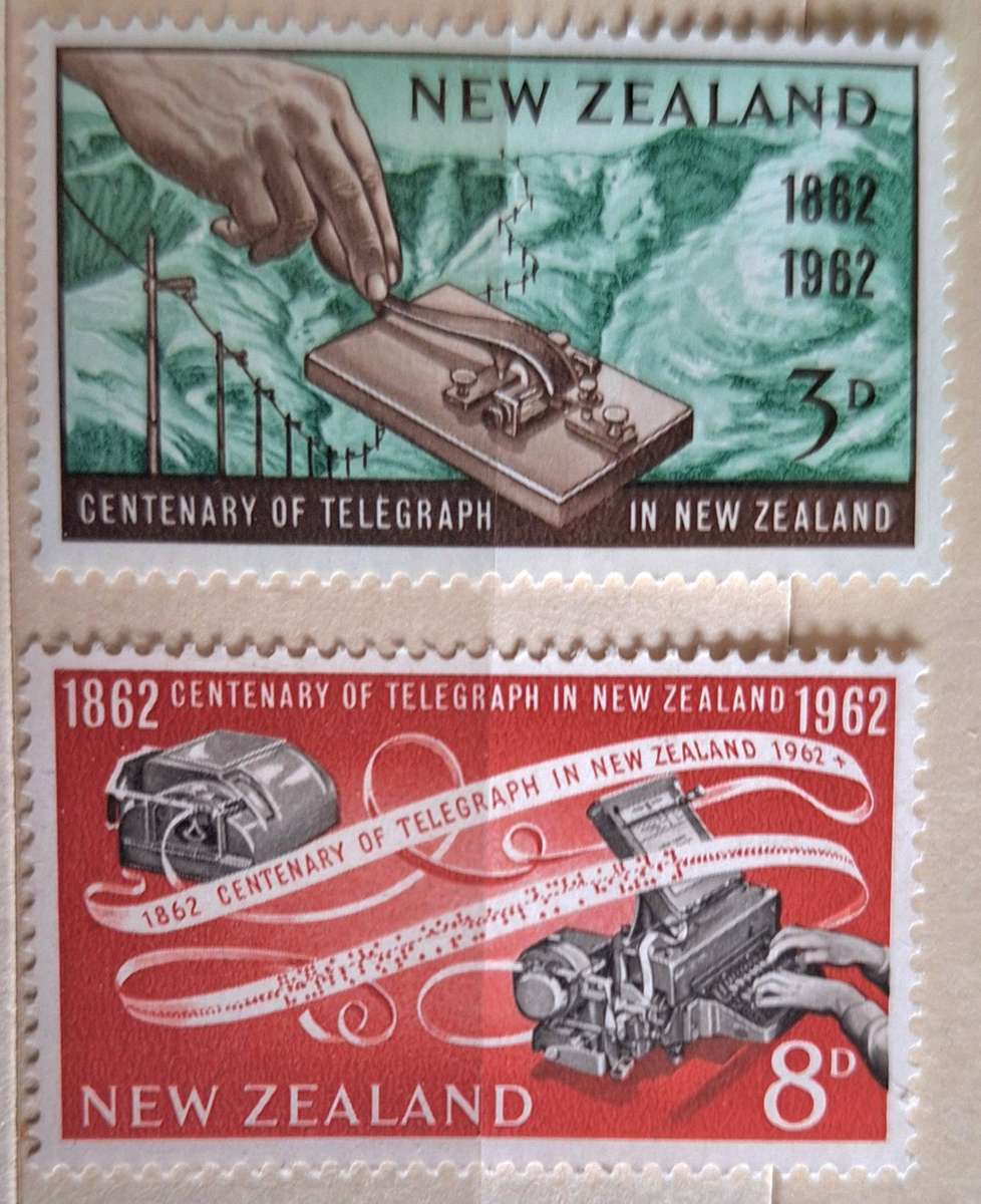 New Zealand 1962 Telegraph Centenary Set of 2 Mint stamps
