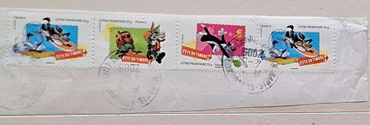 France 2009 Stamp Festival Disney Characters 4 Used stamps, on paper