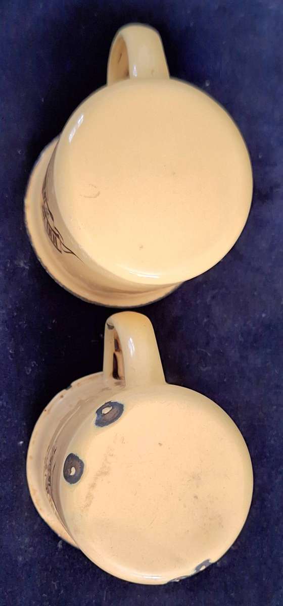 2 Sedgwick's Old Brown 100 Years Original Small Enamel Mugs