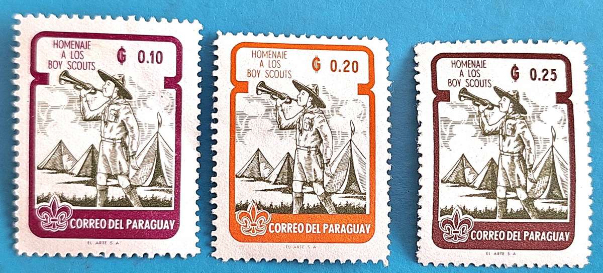 Paraguay 1962 Boy Scouts 3 Unused Hinged stamps