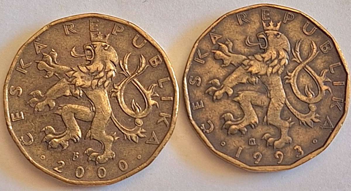 Czech Republic 1983 and 2000 20 Korun Brass plated steel