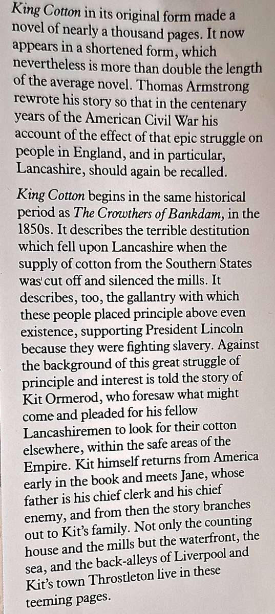 King Cotton by Thomas Armstrong Hardcover 1985 Reprint