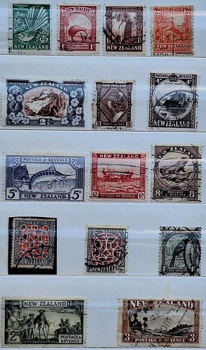 New Zealand 1935 Pictorials Set of 15 Used stamps