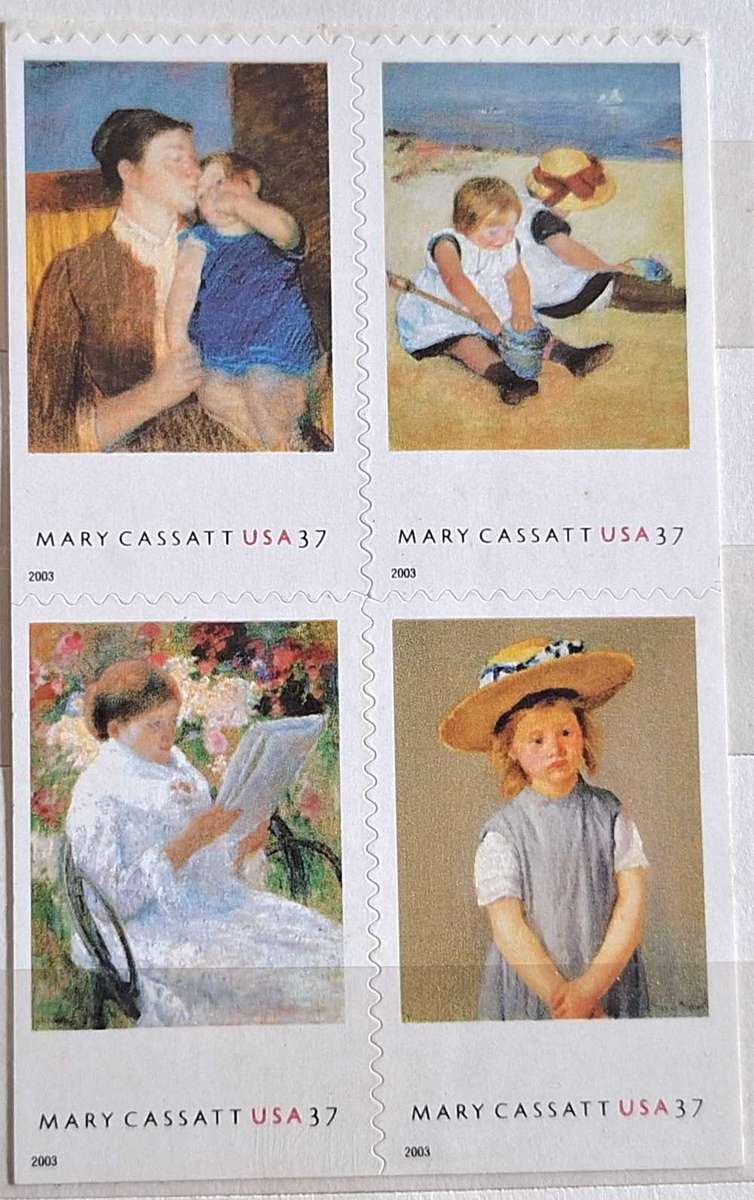USA 2003 American Treasures Mary Cassatt Paintings 4 Unused Self-Adhesive Stamps