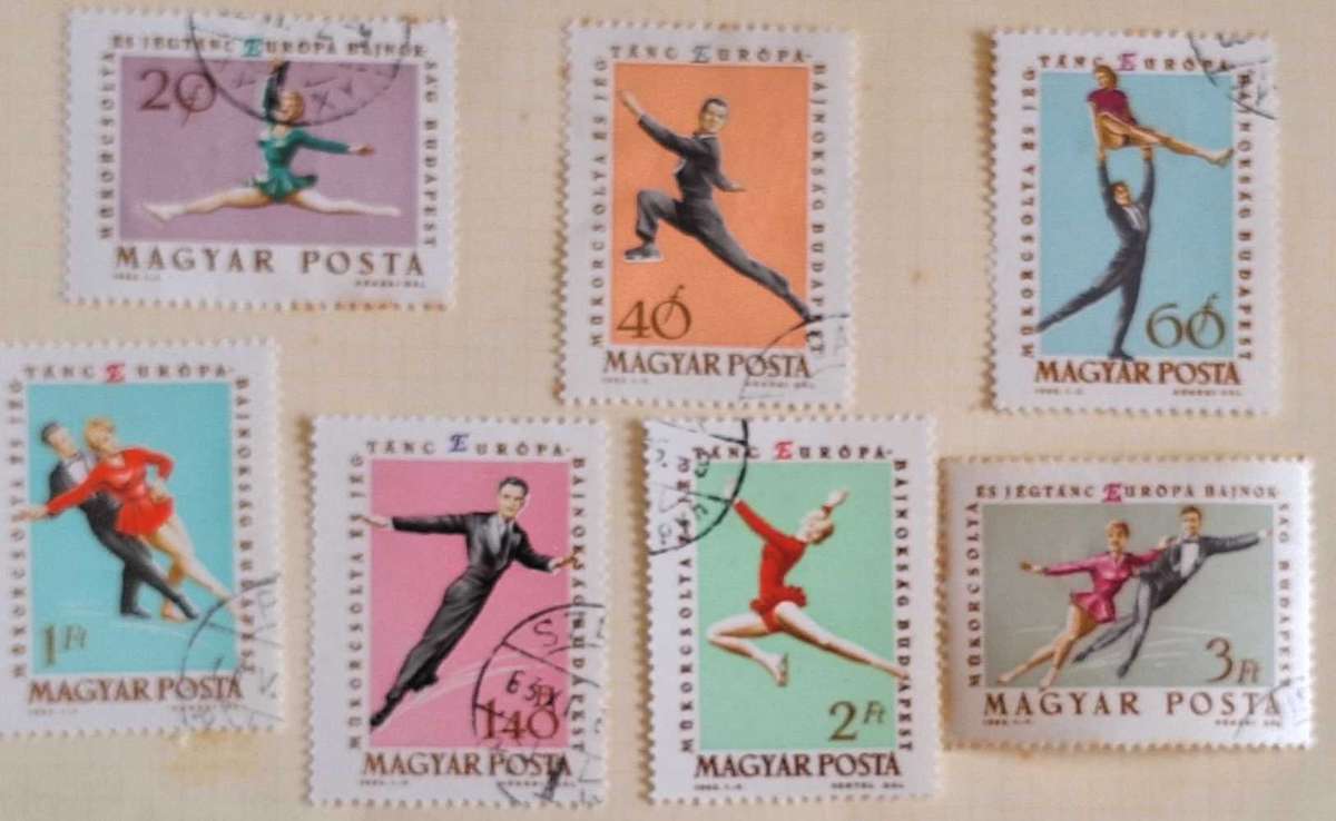 Hungary 1963 Ice Skating Set of 7 Used Hinged stamps