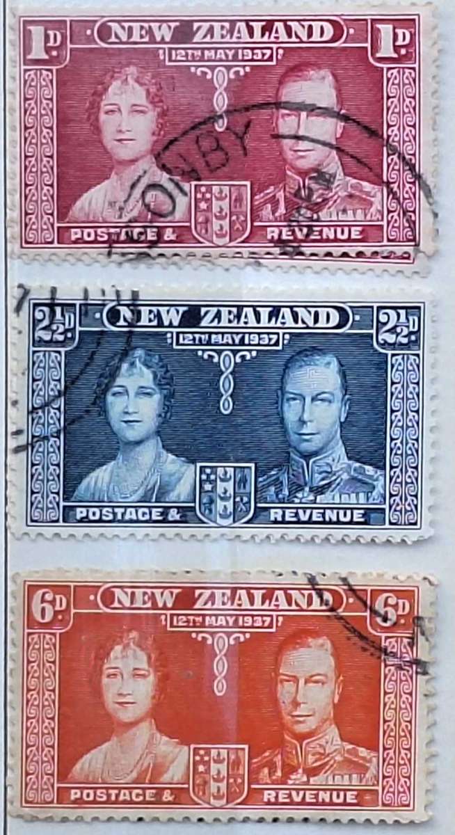 New Zealand 1937 Coronation Set of 3 Used stamps