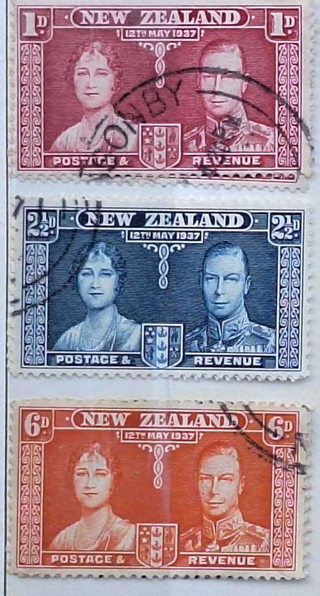 New Zealand 1937 Coronation Set of 3 Used stamps