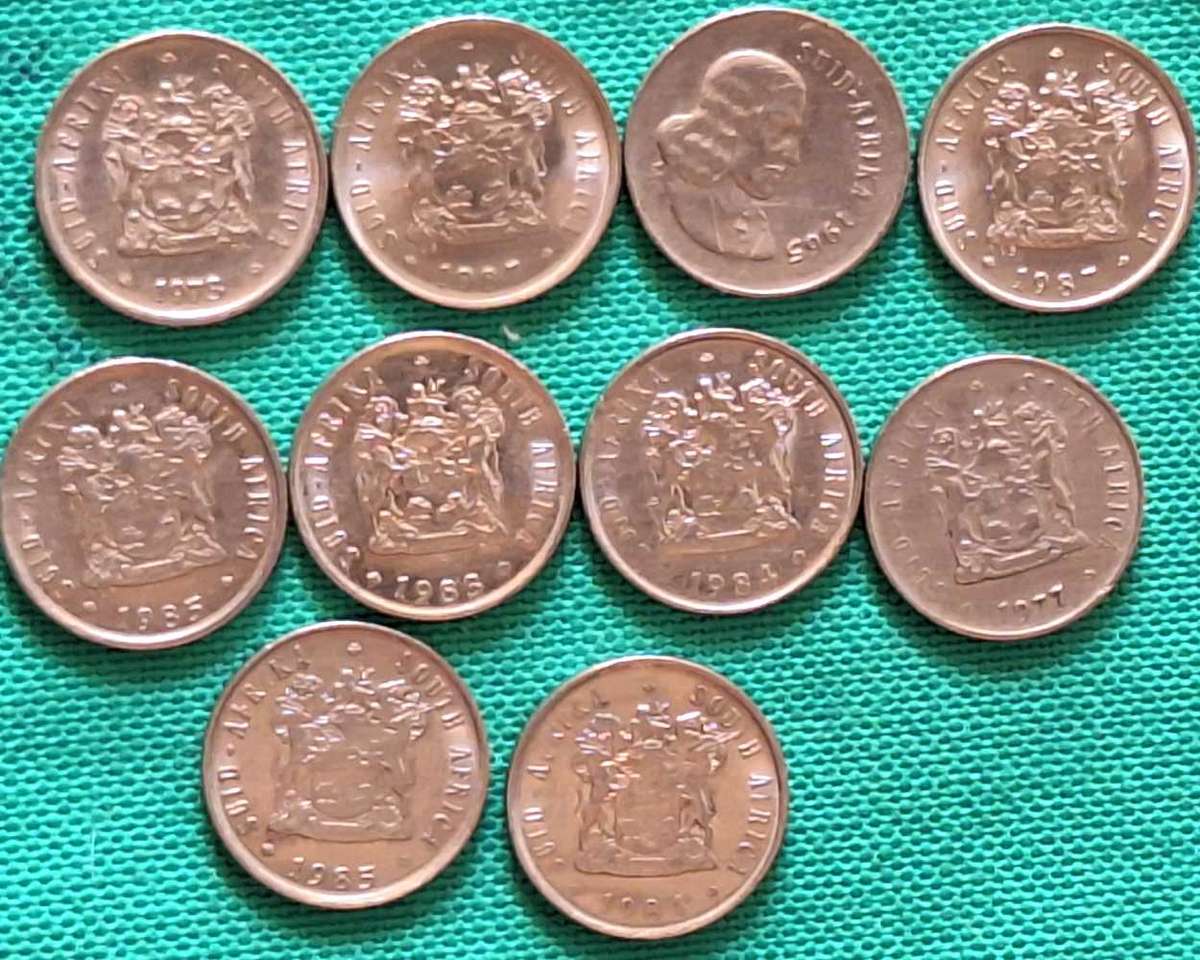 South Africa Decimal Coins 5 cents 1970-1990  Nickel