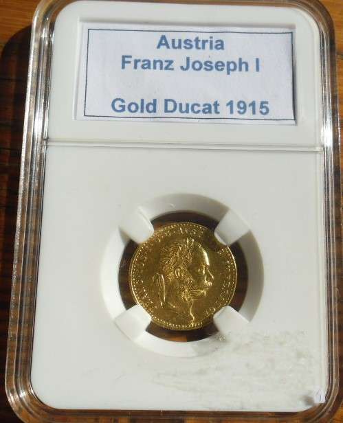 1915 GOLD AUSTRIAN FRANZ JOSEPH 1 DUCAT COIN. BOOK WEIGHT 3.45G IN CIR CONDITION