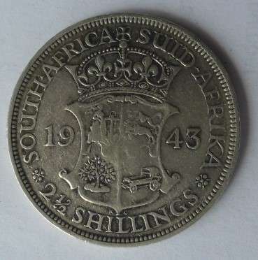 1943 2.5 SHILLING CONDITION AS PER PHOTO 80% SILVER